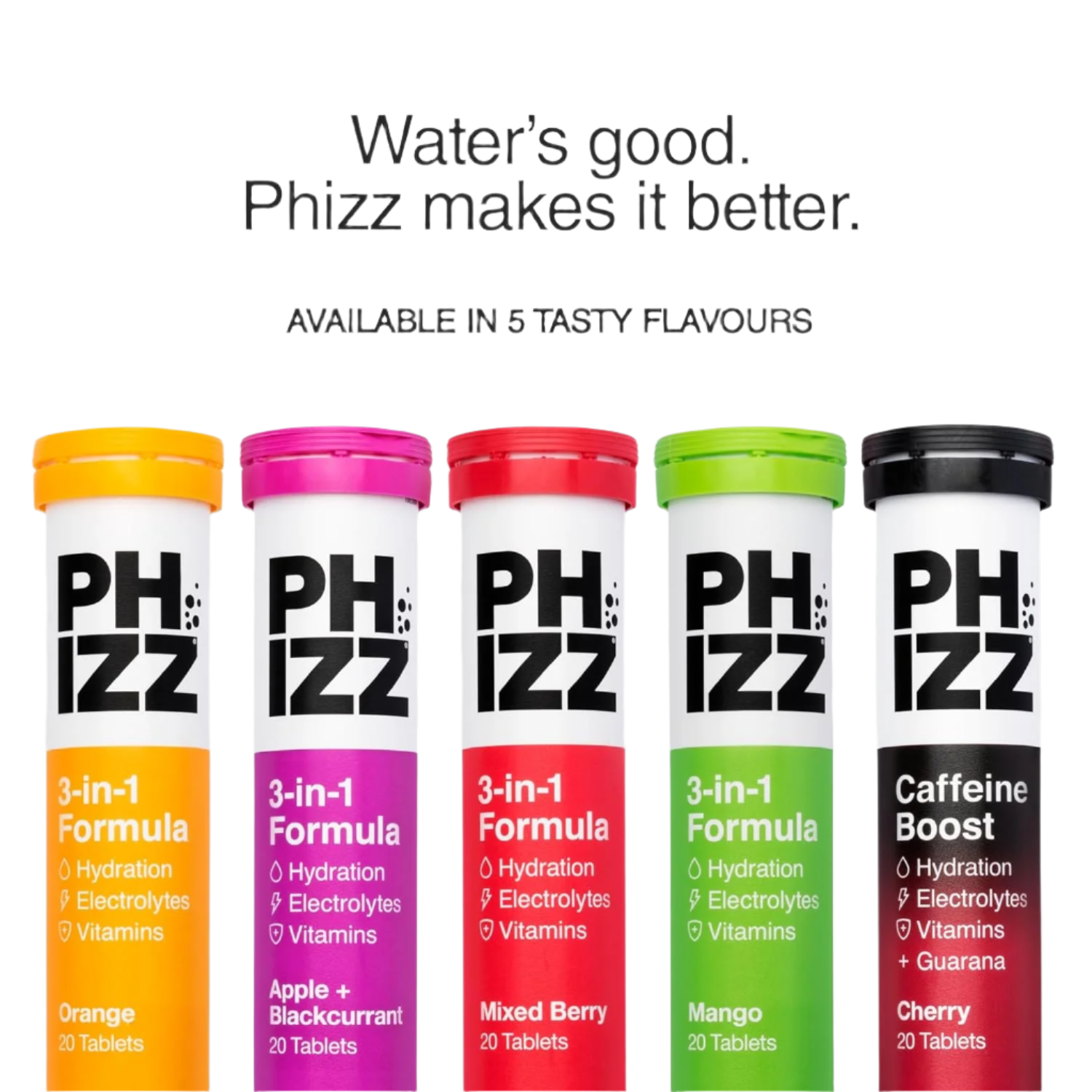 The Ultimate 3-in-1 Hydration Solution: Phizz's Effervescent Tablets for Peak Performance 💧