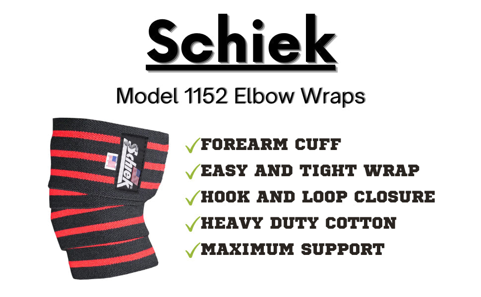 Schiek Model 1152 Elbow Wraps w/Velcro - Elbow Sleeves at MySupplementShop by Schiek Sports