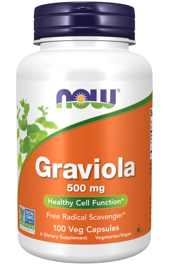 NOW Foods Graviola, 500mg - 100 vcaps - Health and Wellbeing at MySupplementShop by NOW Foods