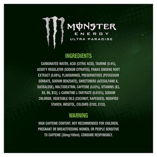 Monster Ultra 4 Pack 24x500ml - Energy Drinks at MySupplementShop by Monster