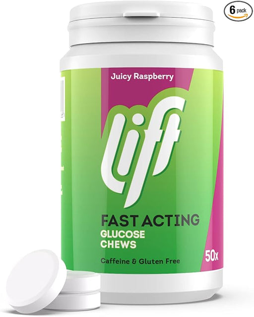 Lift Chewable Energy Tablets - Raspberry Flavored Glucose (50 Tablets) - Energy & Mind at MySupplementShop by Lift