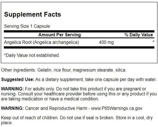 Swanson Full Spectrum Angelica Root, 400mg - 60 caps - Health and Wellbeing at MySupplementShop by Swanson