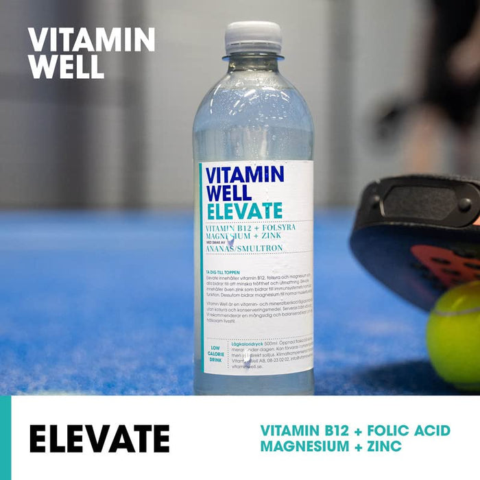 Vitamin Well Elevate 12x500ml Pineapple & Wild Strawberry - Magnesium at MySupplementShop by Vitamin Well