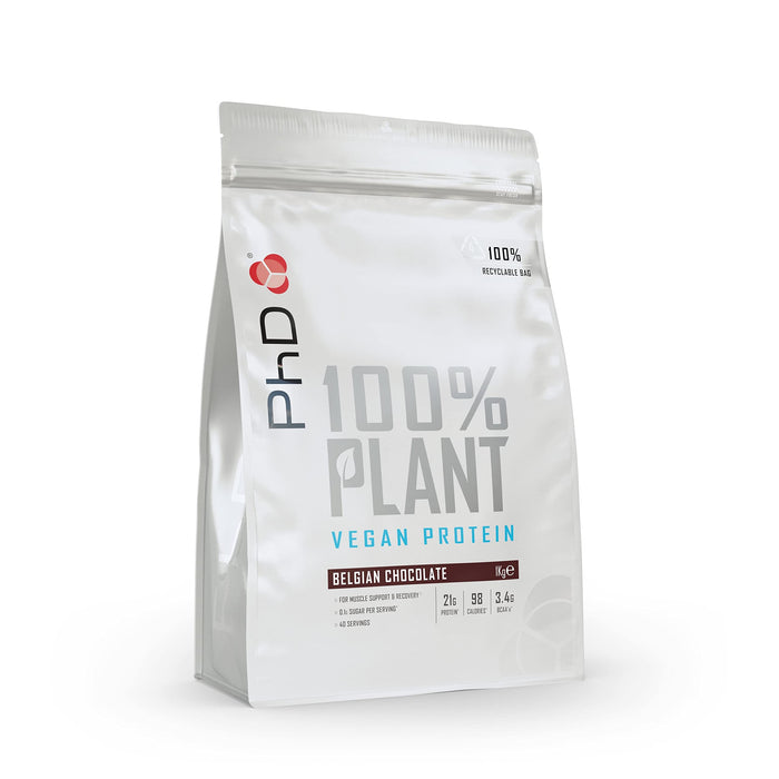 PhD 100% Plant, Belgian Chocolate 1000g - Protein at MySupplementShop by PhD