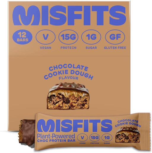 Misfits Vegan Protein Bar 12x45g Milk Chocolate Vegan Cookie Dough