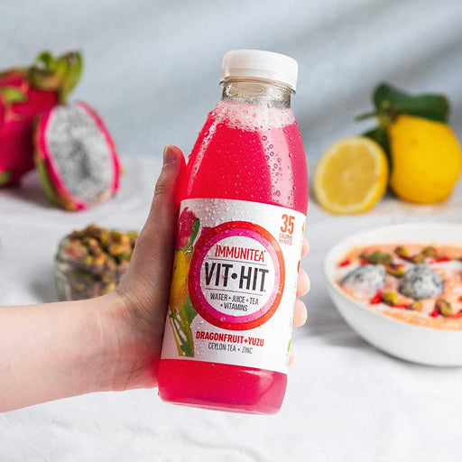 VITHIT Immunitea 12x500ml Dragonfruit & Yuzu - Drinks and Shakes at MySupplementShop by VITHIT