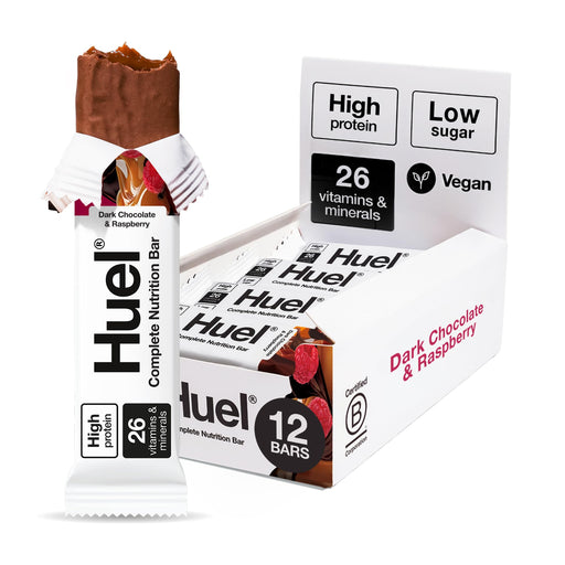 HUEL Complete Nutrition Bar 12x51g - Dark Chocolate and Raspberry - Sports Nutrition at MySupplementShop by Huel