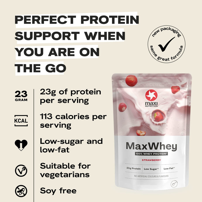 Maxi Nutrition Whey Powders 420g Strawberry - Whey Proteins at MySupplementShop by Maxi Nutrition