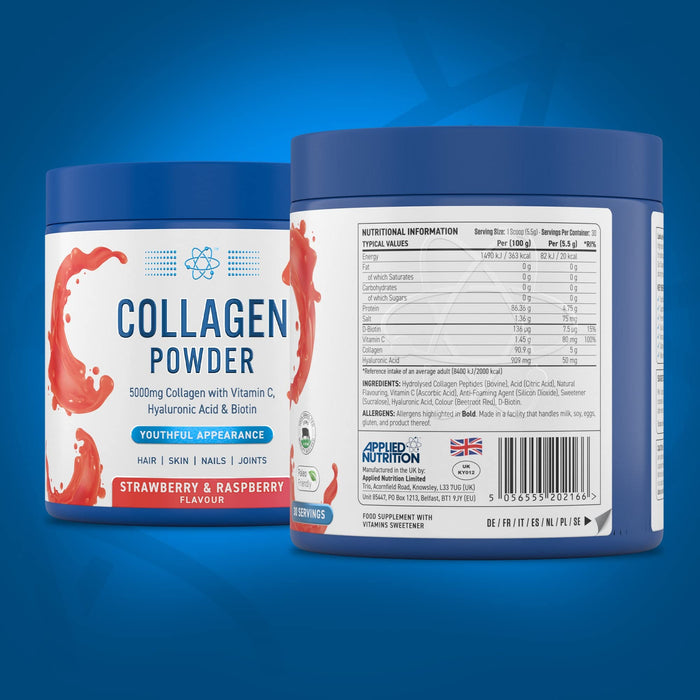 Applied Nutrition Collagen Powder, Strawberry & Raspberry 165g - Joint Support at MySupplementShop by Applied Nutrition