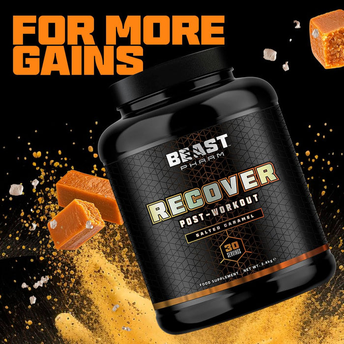 Beast Pharm Recover Post Workout 2.4kg (Salted Caramel) - Recovery Shake at MySupplementShop by Beast Pharm