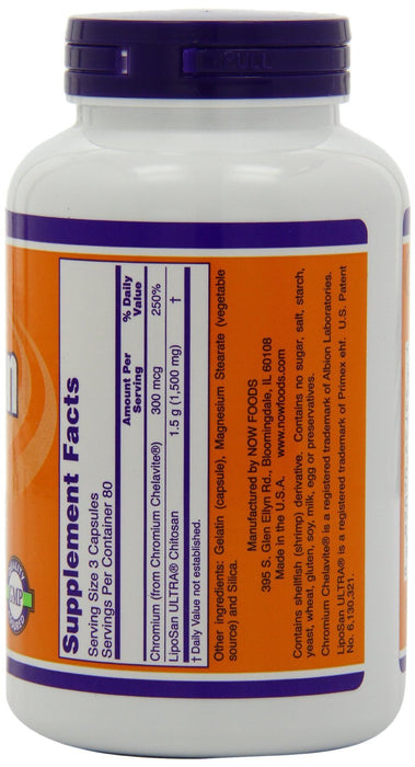 NOW Foods Chitosan, 500mg Plus Chromium - 240 vcaps - Slimming and Weight Management at MySupplementShop by NOW Foods