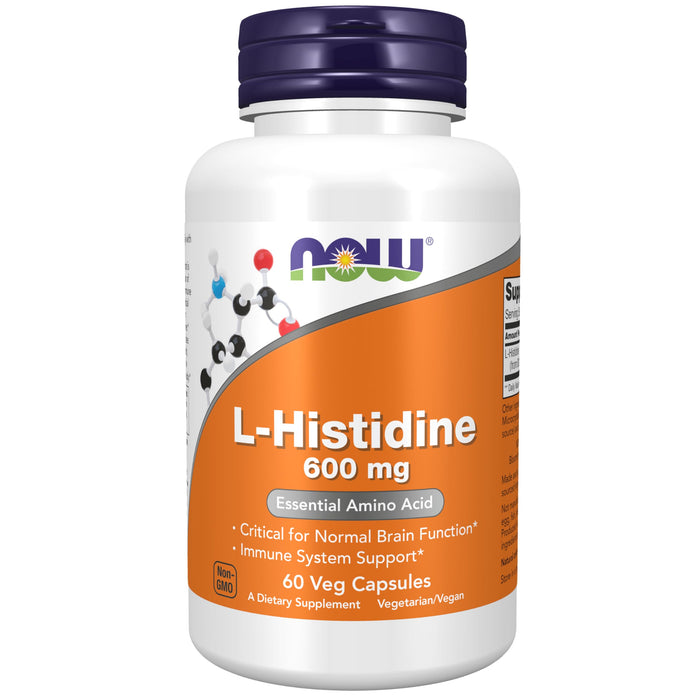 NOW Foods L-Histidine, 600mg - 60 vcaps - Combination Multivitamins & Minerals at MySupplementShop by NOW Foods