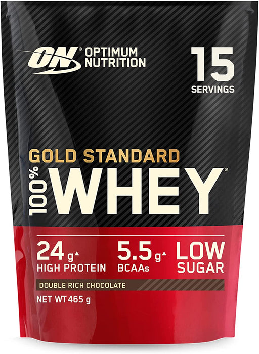 Optimum Nutrition Gold Standard 100% Whey 465g (15 Servings) - Double Rich Chocolate - Whey Protein at MySupplementShop by Optimum Nutrition