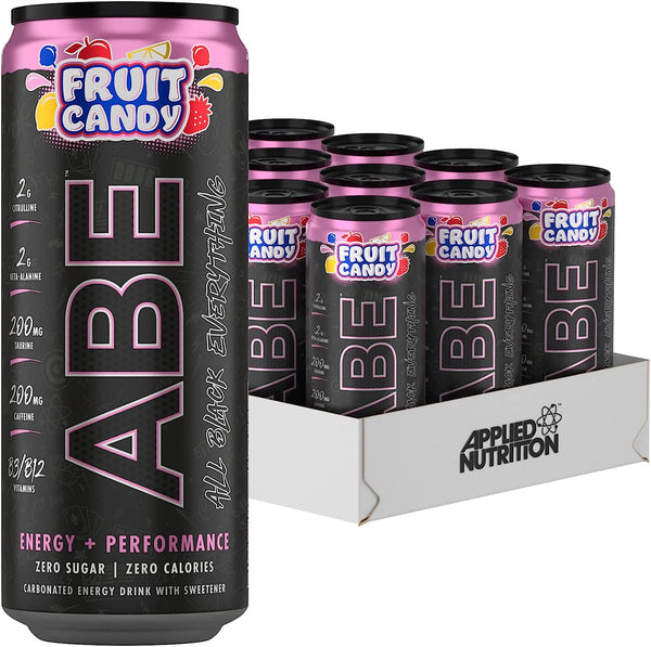 Applied Nutrition ABE Pre Workout Cans 12 x 330ml - Fruit Candy - Supplements at MySupplementShop by Applied Nutrition