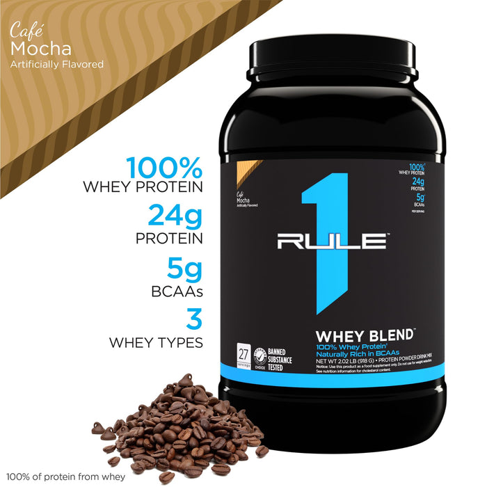 Rule One R1 Whey Blend, Cafe Mocha - 918g - Protein Supplement Powder at MySupplementShop by Rule1