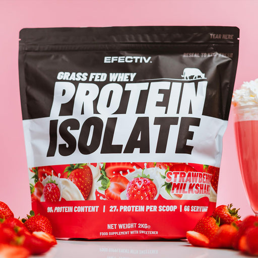 Efectiv Nutrition Grass Fed Whey Protein Isolate 2000g Strawberry Milkshake - Whey Proteins at MySupplementShop by Efectiv