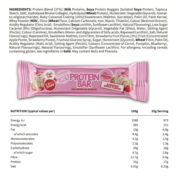 Mountain Joes Protein Bar 12x55g - High Protein at MySupplementShop by Mountain Joes