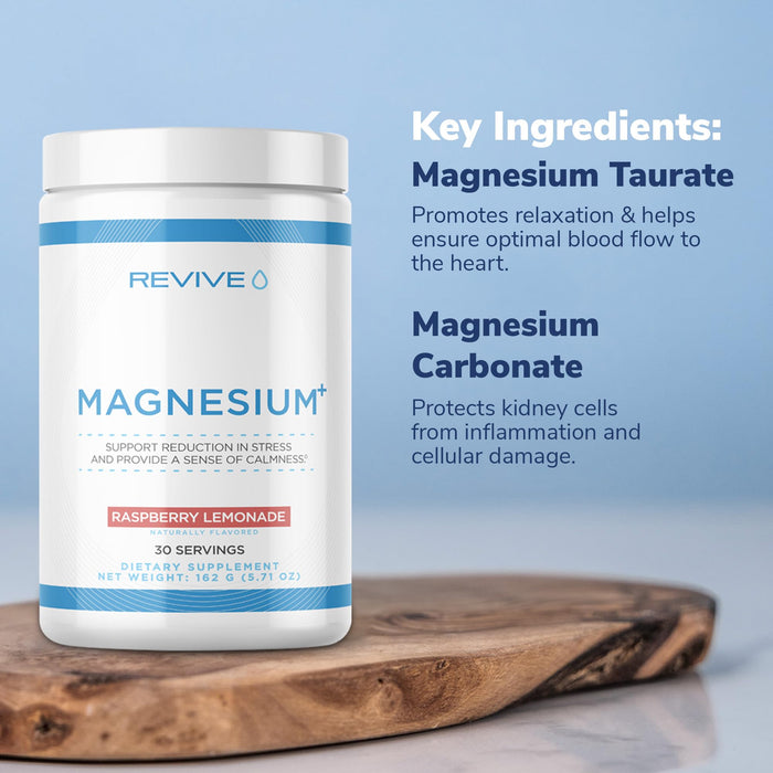 Magnesium+, Raspberry Lemonade - 162g - Sports Nutrition at MySupplementShop by Revive