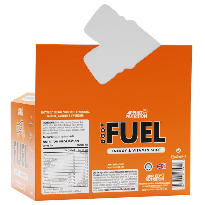 Applied Nutrition Body Fuel Energy Shots 12x60ml Orange - Energy Drinks at MySupplementShop by Applied Nutrition