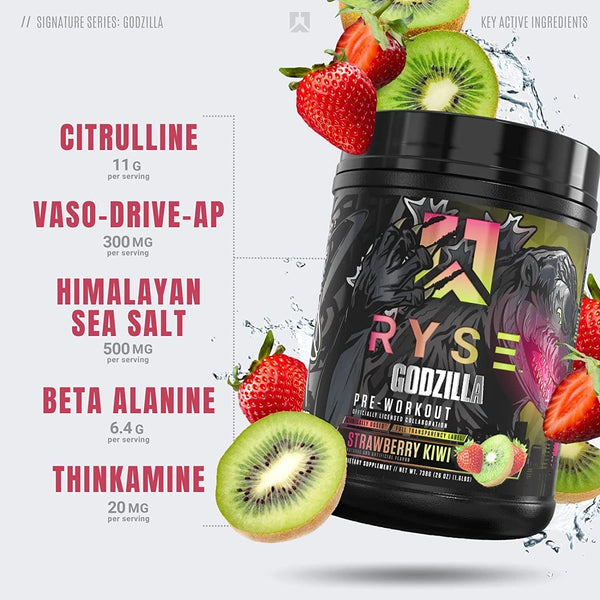 RYSE Godzilla Pre Workout 792g Godzilla Strawberry Kiwi - Pre & Post Workout at MySupplementShop by RYSE