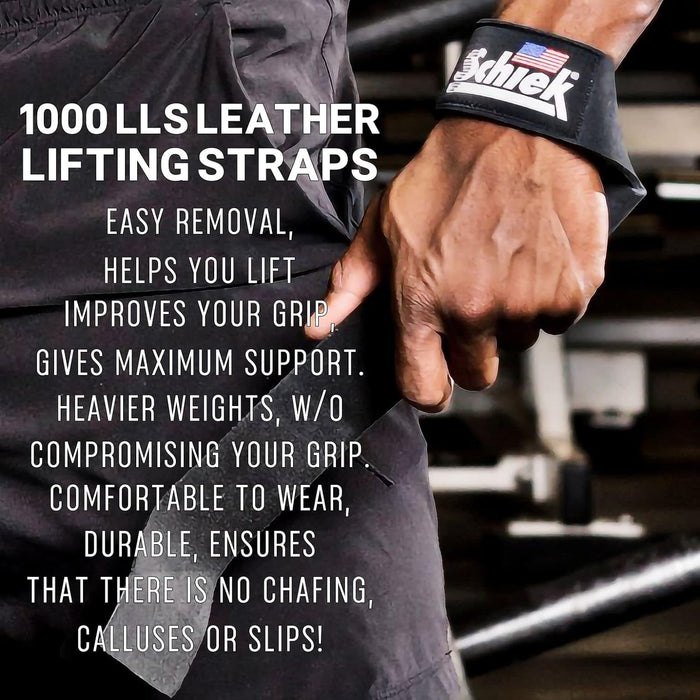 Schiek 1000LLS - Leather Lifting Straps - Lifting Straps at MySupplementShop by Schiek Sports