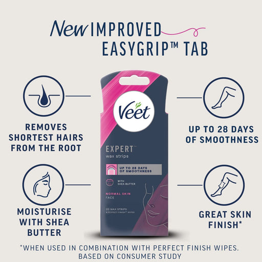 Veet Expert Wax Strips Face x 20 - Hair Removal at MySupplementShop by Veet