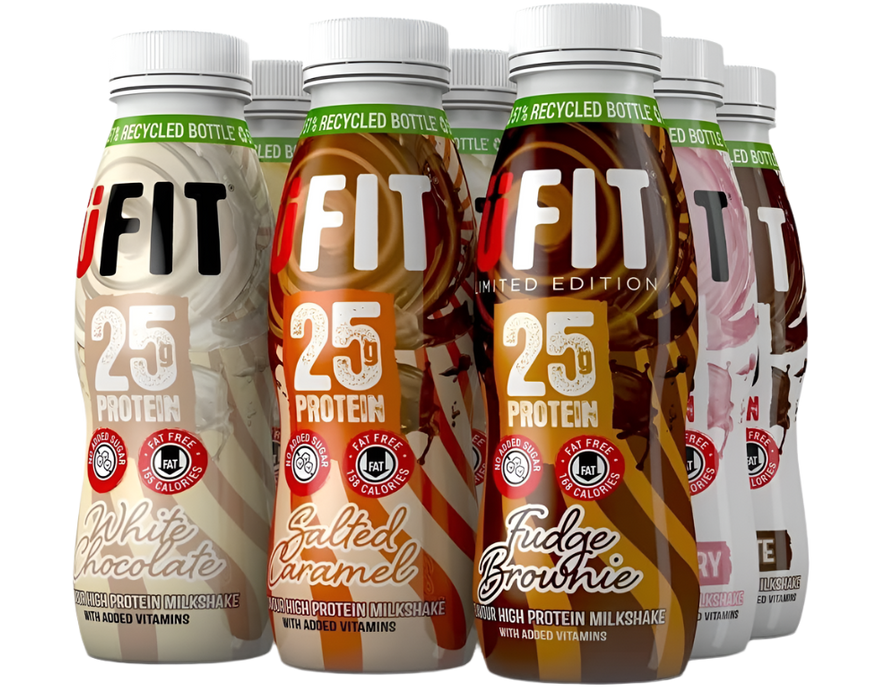 UFIT 25g Protein Drink 10 x 330ml - High Protein, Low Sugar, Fat-Free Nutrition with Added Vitamins