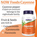 NOW Foods Cayenne 500mg 250 Veg Capsules - Health and Wellbeing at MySupplementShop by NOW Foods