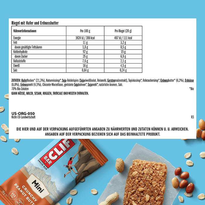 Clif Bar Crunchy Peanut Butter Minis 10 Pack - Health Foods at MySupplementShop by CLIF