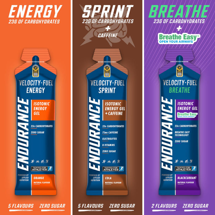 Applied Nutrition Endurance Sprint Isotonic Energy Gel + Caffeine, Orange 20 x 60g - Endurance at MySupplementShop by Applied Nutrition