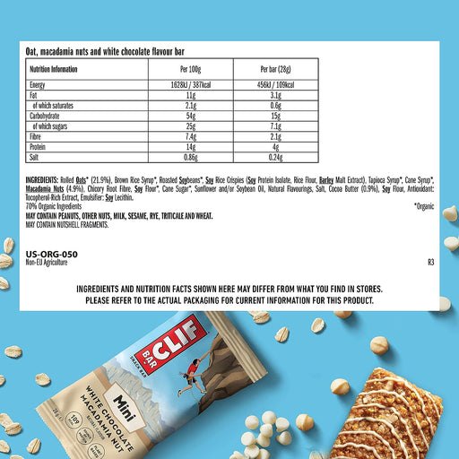 CLIF Bar Mini 10x28g White Chocolate Macadamia Nut - Fruit & Nut Bars at MySupplementShop by CLIF Bar