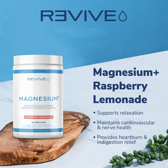 Magnesium+, Raspberry Lemonade - 162g - Sports Nutrition at MySupplementShop by Revive