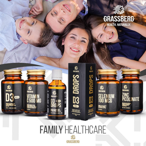 Grassberg Vitamin D3 Drops, 400IU - 50 ml. | High-Quality Sports Supplements | MySupplementShop.co.uk