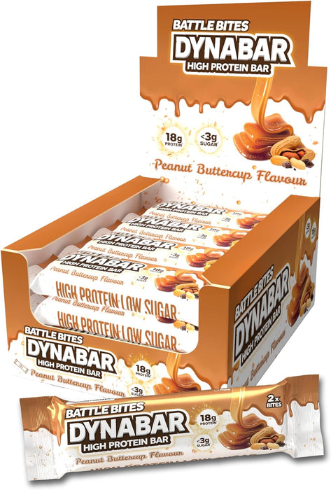 Battle Snacks DynaBar 12x60g - Peanut Butter Cup - Protein Bar at MySupplementShop by Battle Bites