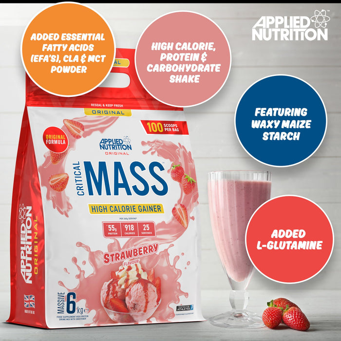 Applied Nutrition Critical Mass Original, Chocolate 6kg - Weight Gainers & Carbs at MySupplementShop by Applied Nutrition