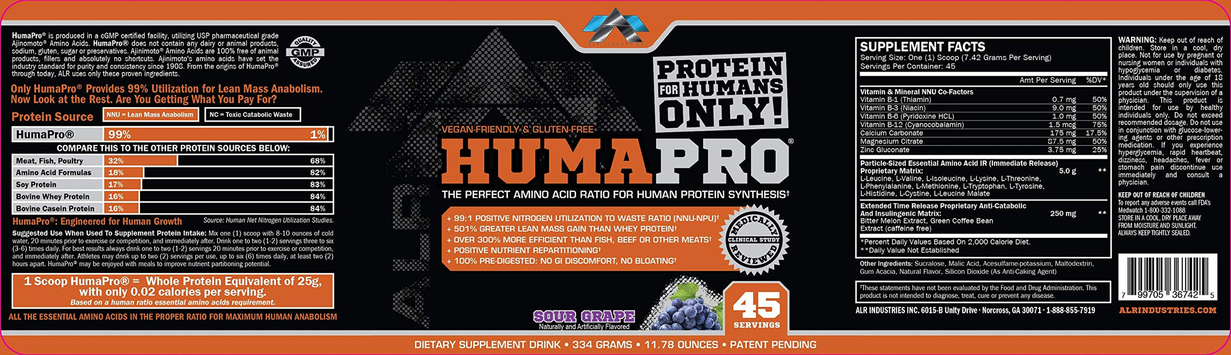 ALRI HumaPro, Exotic Peach Mango - 334 grams - Amino Acids and BCAAs at MySupplementShop by ALRI