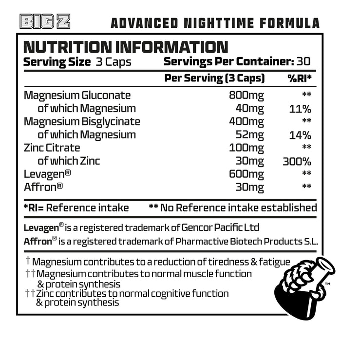 Beast Pharm Big Z Advanced Nighttime Formula 90 Cap - Mineral Supplement at MySupplementShop by Beast Pharm