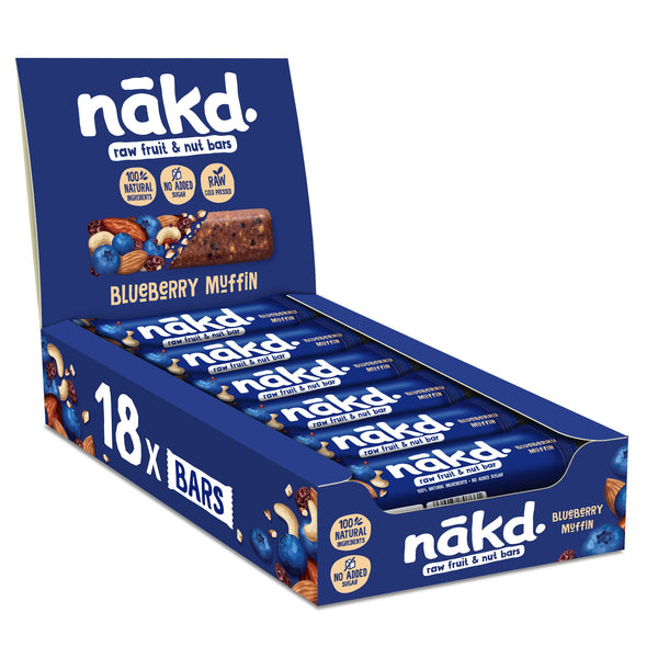 Nakd Nudies - 35g x 18 - Blueberry Muffin - Fruit & Nut Bars at MySupplementShop by Nakd