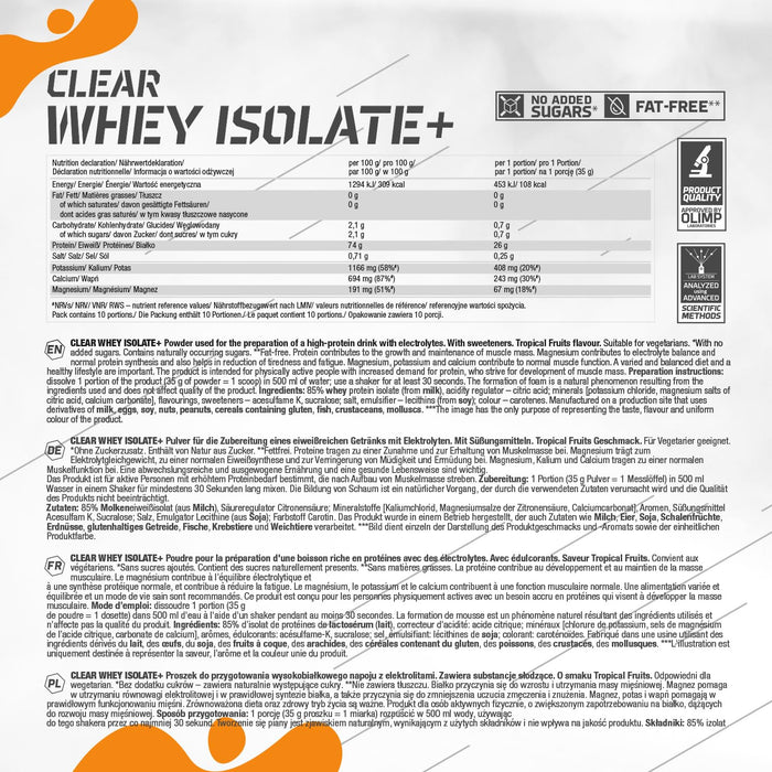 Clear Whey Isolate+, Tropical Fruits - 350g - Protein at MySupplementShop by Olimp Nutrition