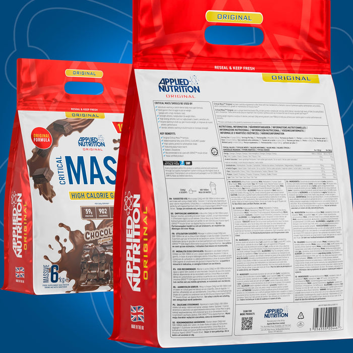 Applied Nutrition Critical Mass Original, Chocolate 6kg - Weight Gainers & Carbs at MySupplementShop by Applied Nutrition