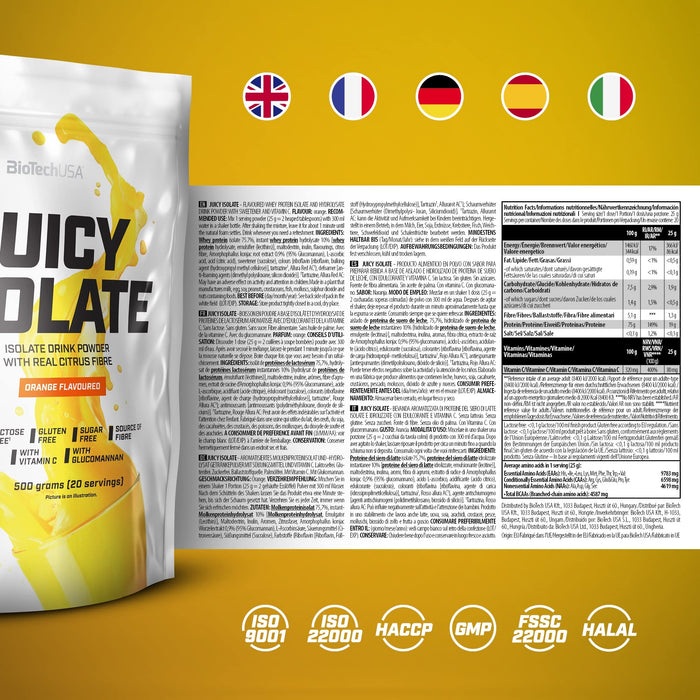 BioTechUSA Juicy Isolate, Orange - 500 grams - Clear Whey Protein at MySupplementShop by BioTechUSA