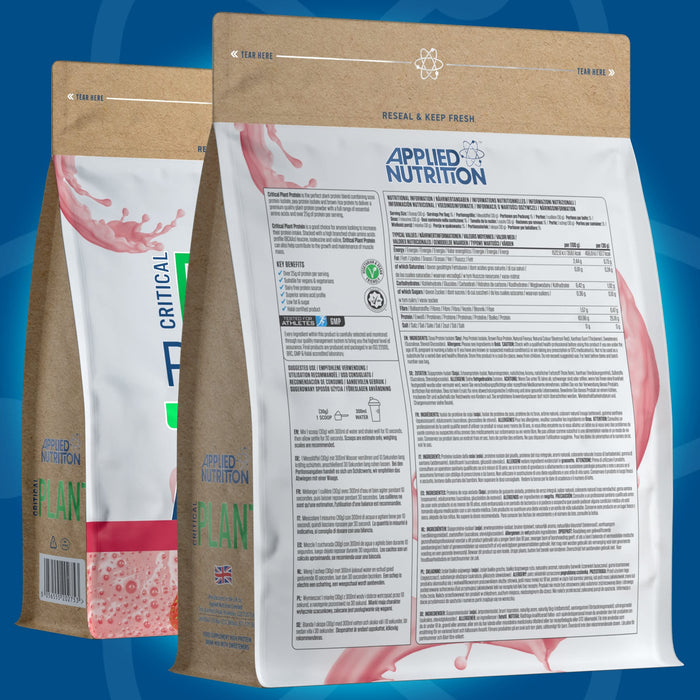 Applied Nutrition Critical Plant Protein Strawberry 450g: Deliciously Fit - Plant Protein at MySupplementShop by Applied Nutrition