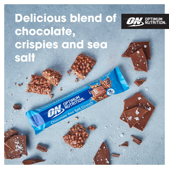 Optimum Nutrition Crunch Bar 12x55g Choc Sea Salt - Diet & Nutrition at MySupplementShop by Optimum Nutrition