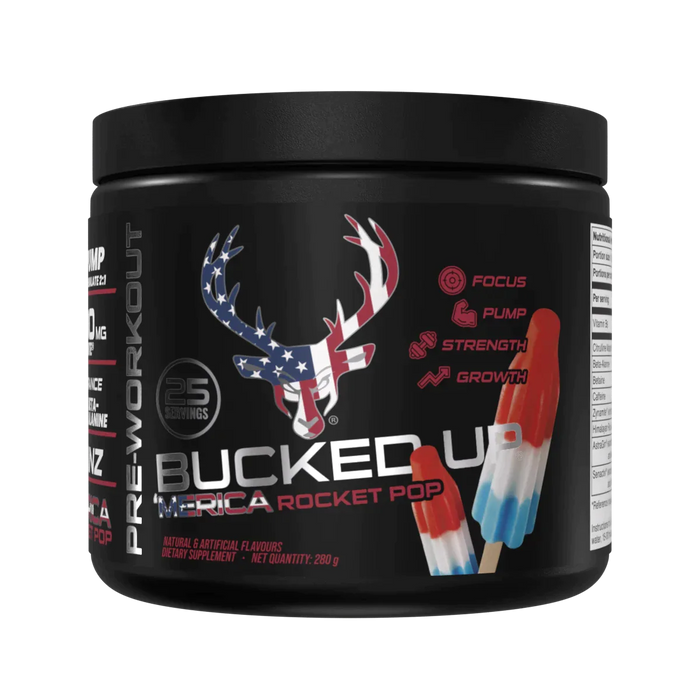 Bucked Up Pre-Workout - 25 Serving 282g - Rocket Pop (Blue Raz/Lime/Cherry) - Pre Workout at MySupplementShop by Bucked Up