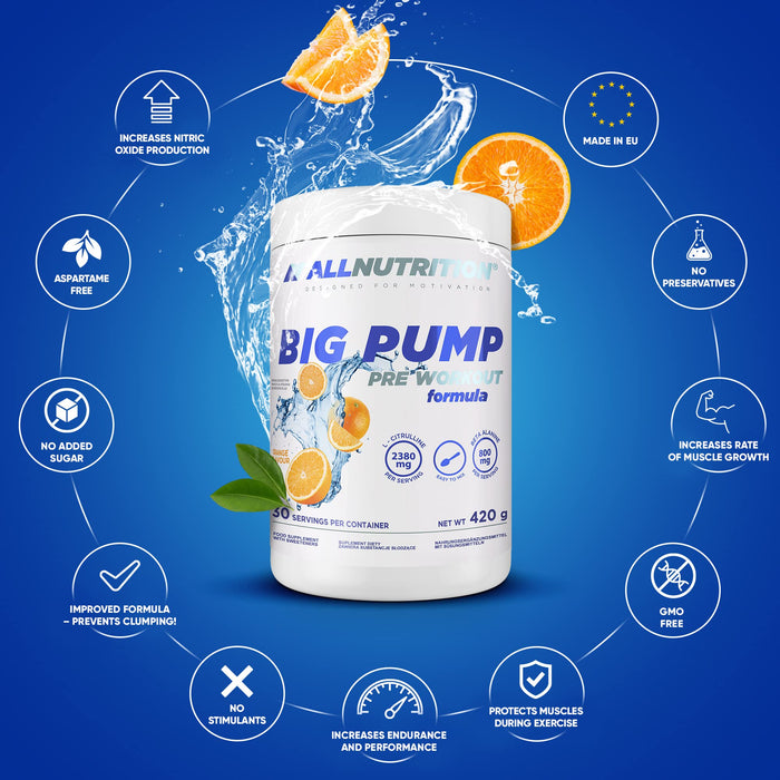 Allnutrition Big Pump, Orange 420g - Beta-Alanine at MySupplementShop by Allnutrition