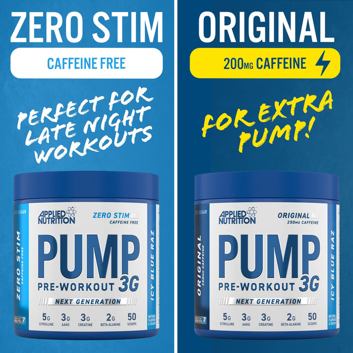 Applied Nutrition Pump 3G Pre-Workout, Icy Blue Raz - 375g - Beta-Alanine at MySupplementShop by Applied Nutrition