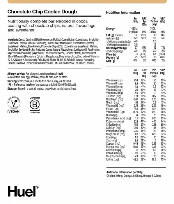 HUEL Complete Nutrition Bar 12x51g