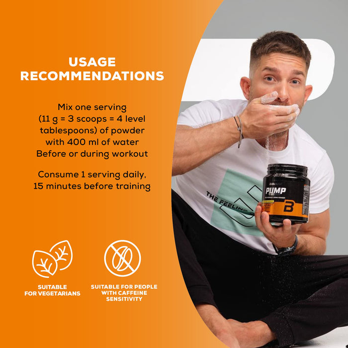 BioTechUSA Pump Caffeine Free, Lemon Ice Tea 330 grams - Pre & Post Workout at MySupplementShop by BioTechUSA