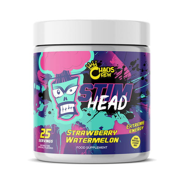 Chaos Crew Stim Head Pre Workout 208g - Strawberry Watermelon - Pre Workout at MySupplementShop by Chaos Crew