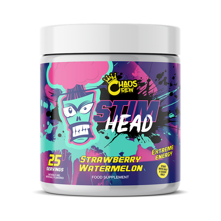 Chaos Crew Stim Head Pre Workout 208g - Strawberry Watermelon - Pre Workout at MySupplementShop by Chaos Crew